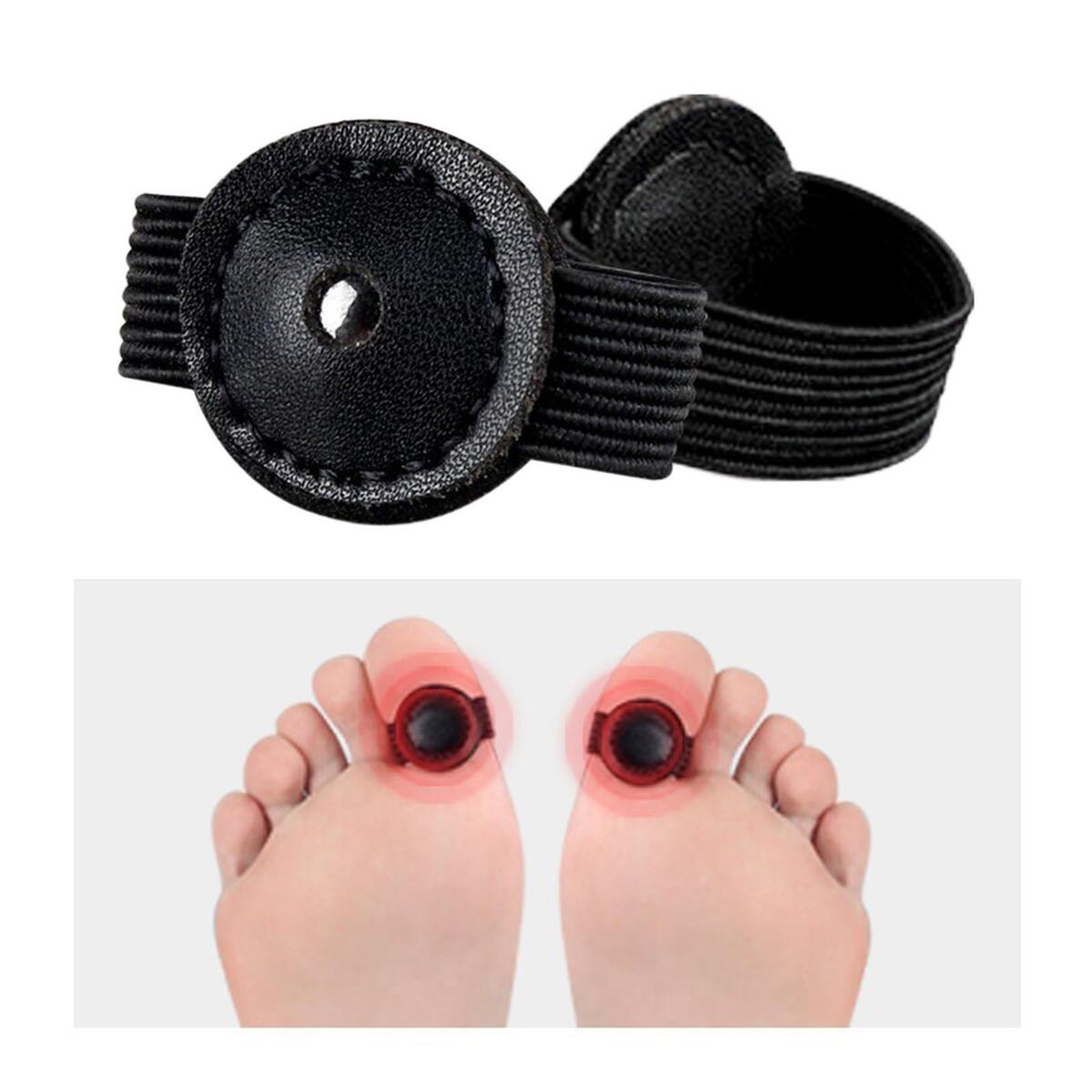 2Pcs Magnetic Foot Massage Toe Rings for Man and Woman, Tool Small Black