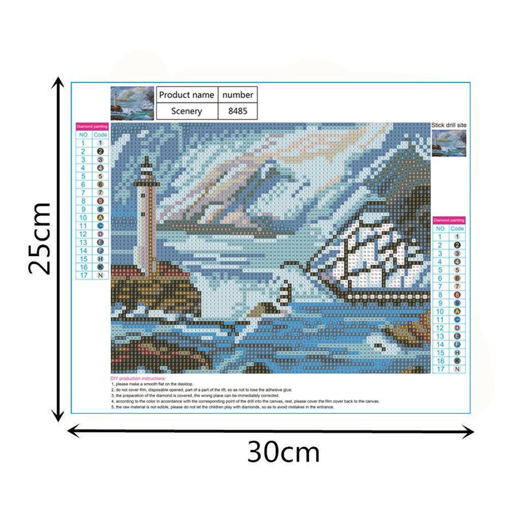Sea Full Drill Diamond Painting DIY Embroidery Kits Cross Stitch Art Decor