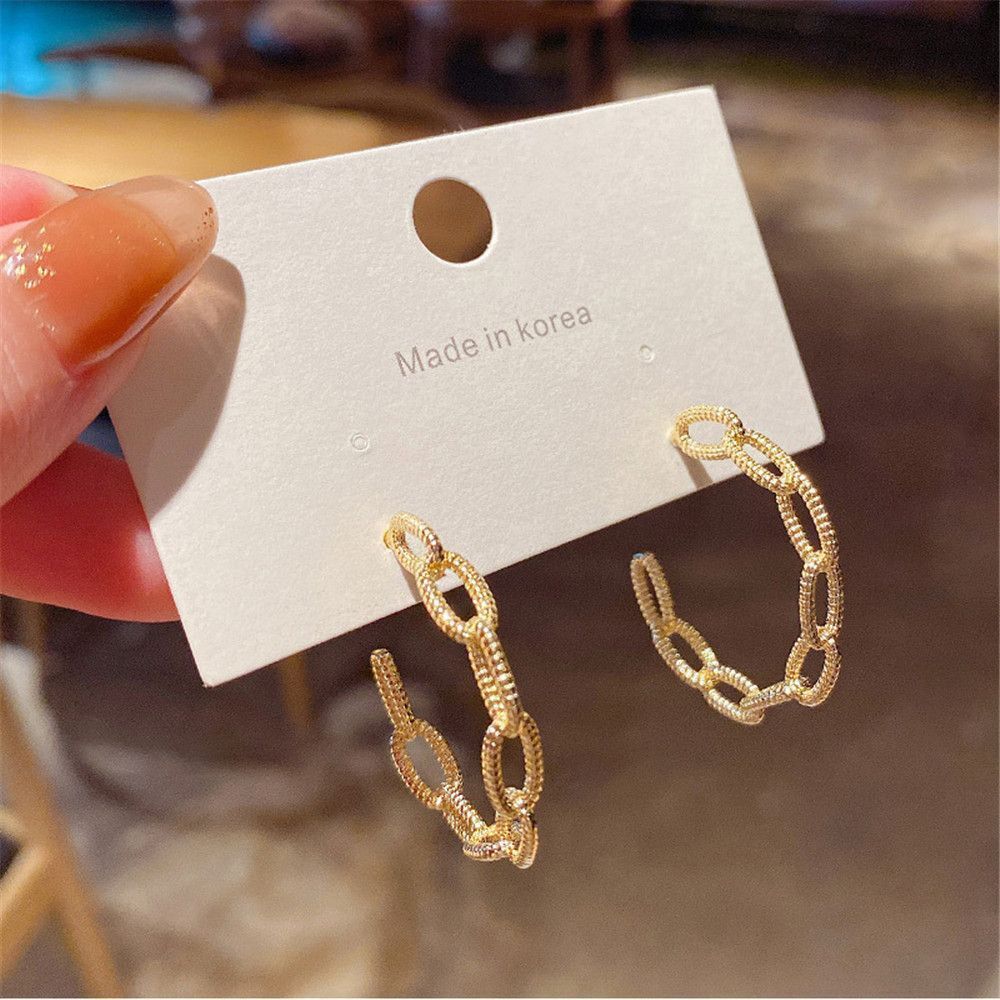 Women/ Girl Fashion Jewelry C Shaped Circle Earrings Metal Hoop For Women|Girl