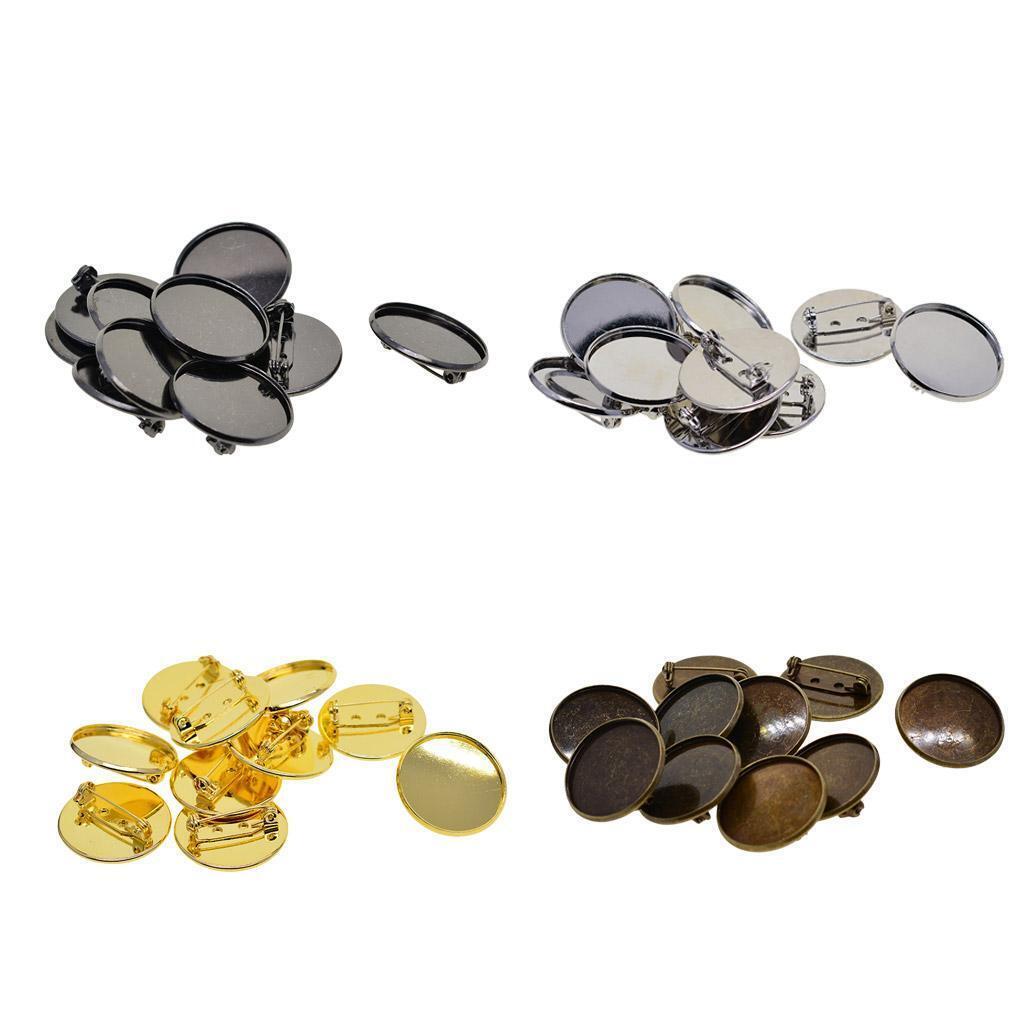 40set 25mm Brooch Making Blank Cabochon Bezel Setting Tray for Badge Jewelry