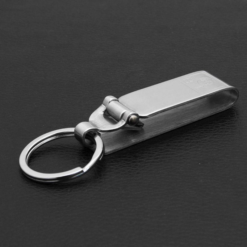 Anti-Lost Stainless Steel Belt Key Holder Key-Clip Detachable Keyrings for Men