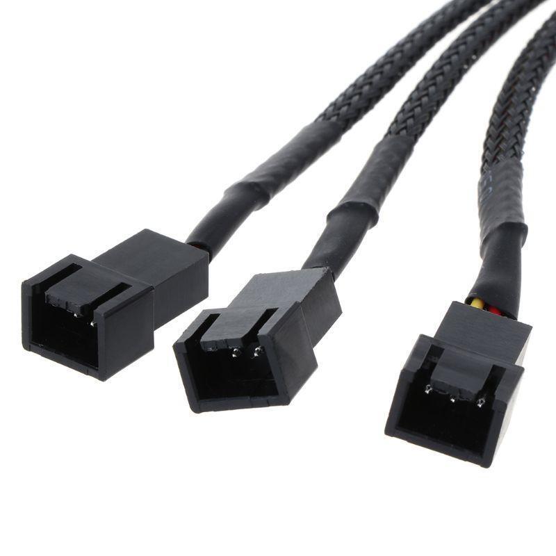 12V 30CM 3Pin Fan PWM 1 to 3 Way Power Supply Extension Cable Y Splitter Wire