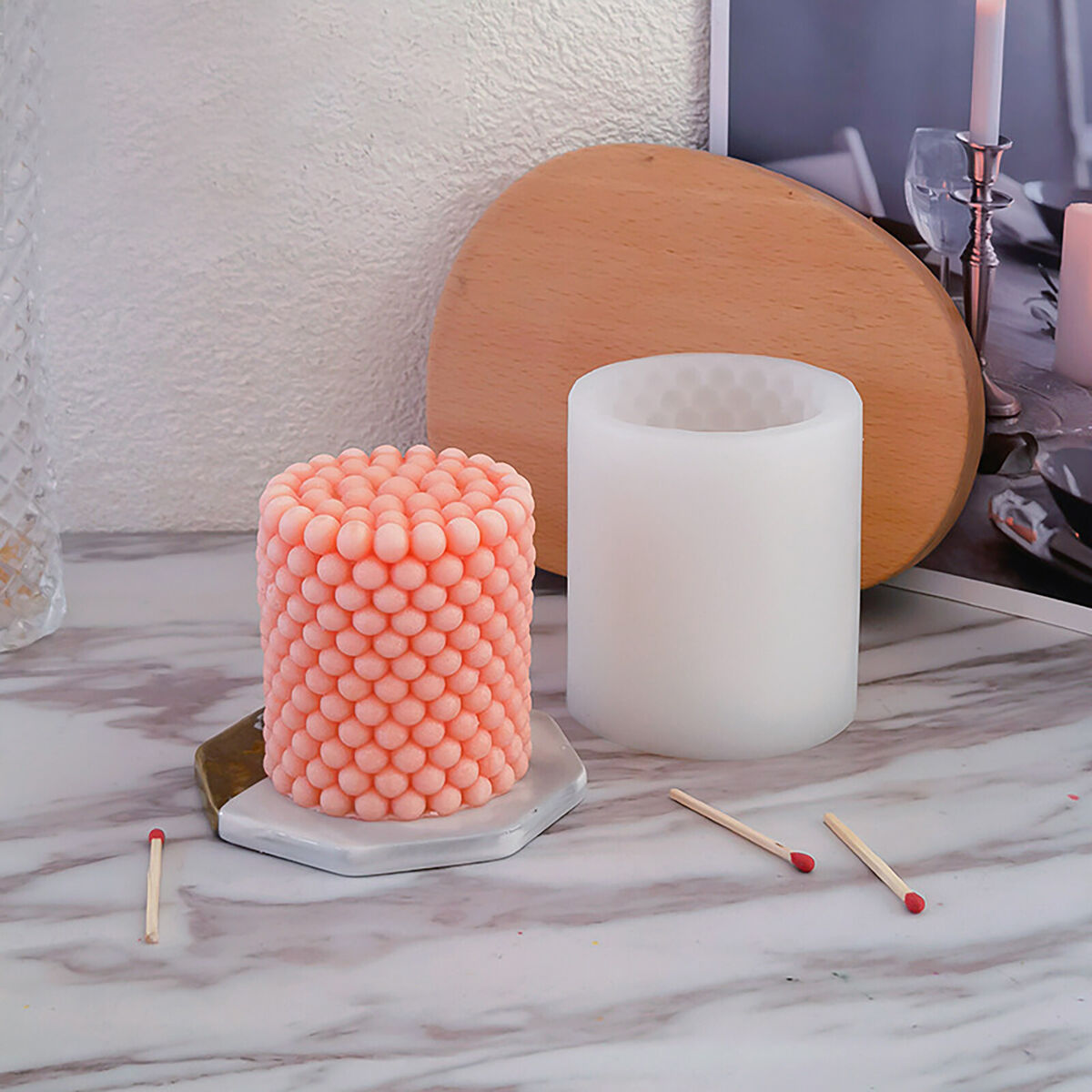 Silicone Mold - DIY Scented Soap Candle Mould - Cylinder (B Short LZ-204)