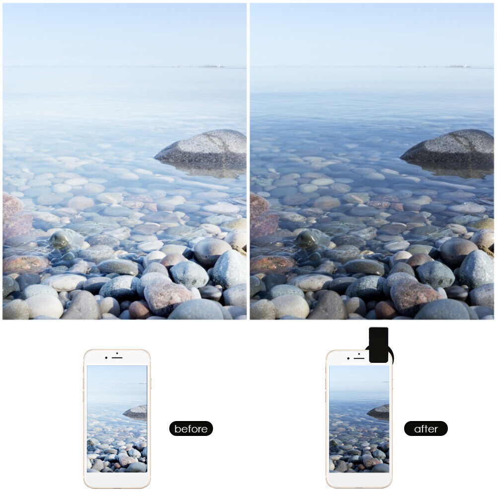 37mm Clip-on ND 2-400 Adjustable Neutral Density Phone Camera Lens Filter