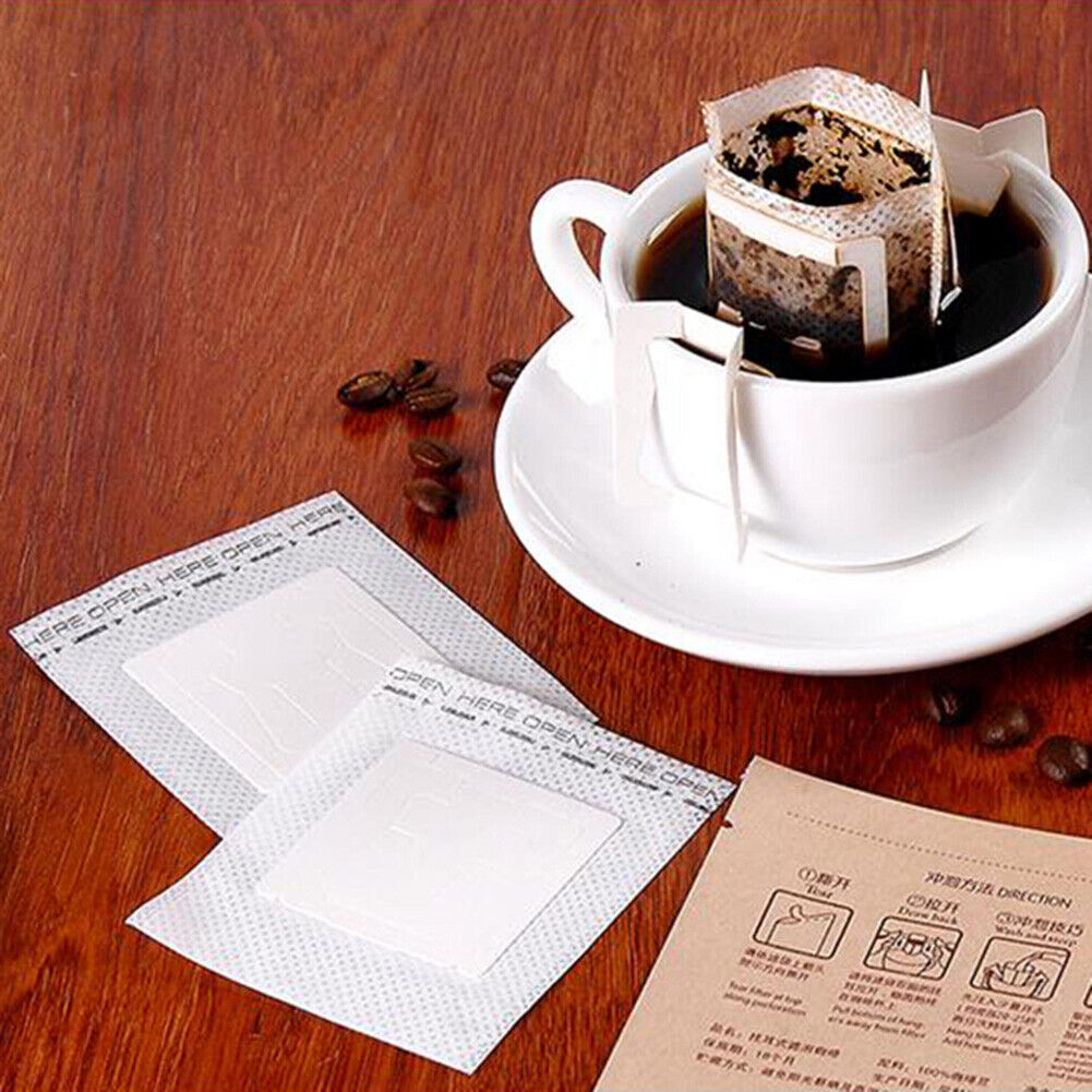 50pcs Drip Coffee Filter Bag Portable Hanging Ear Coffee Tea Filters Paper