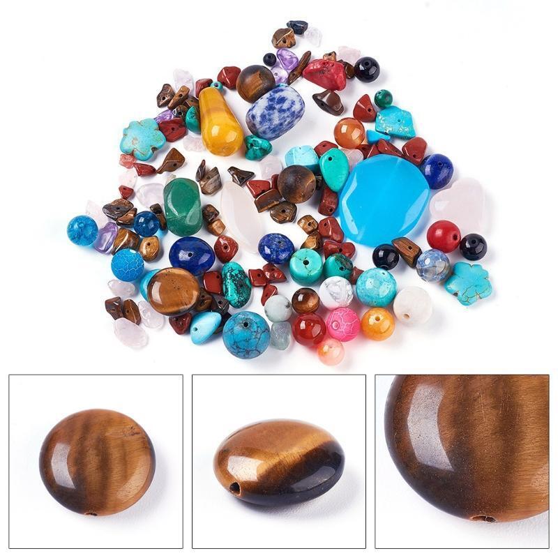 Random Mixed Color Stone Beads Loose Beads Handmade Bracelet Beaded Materials