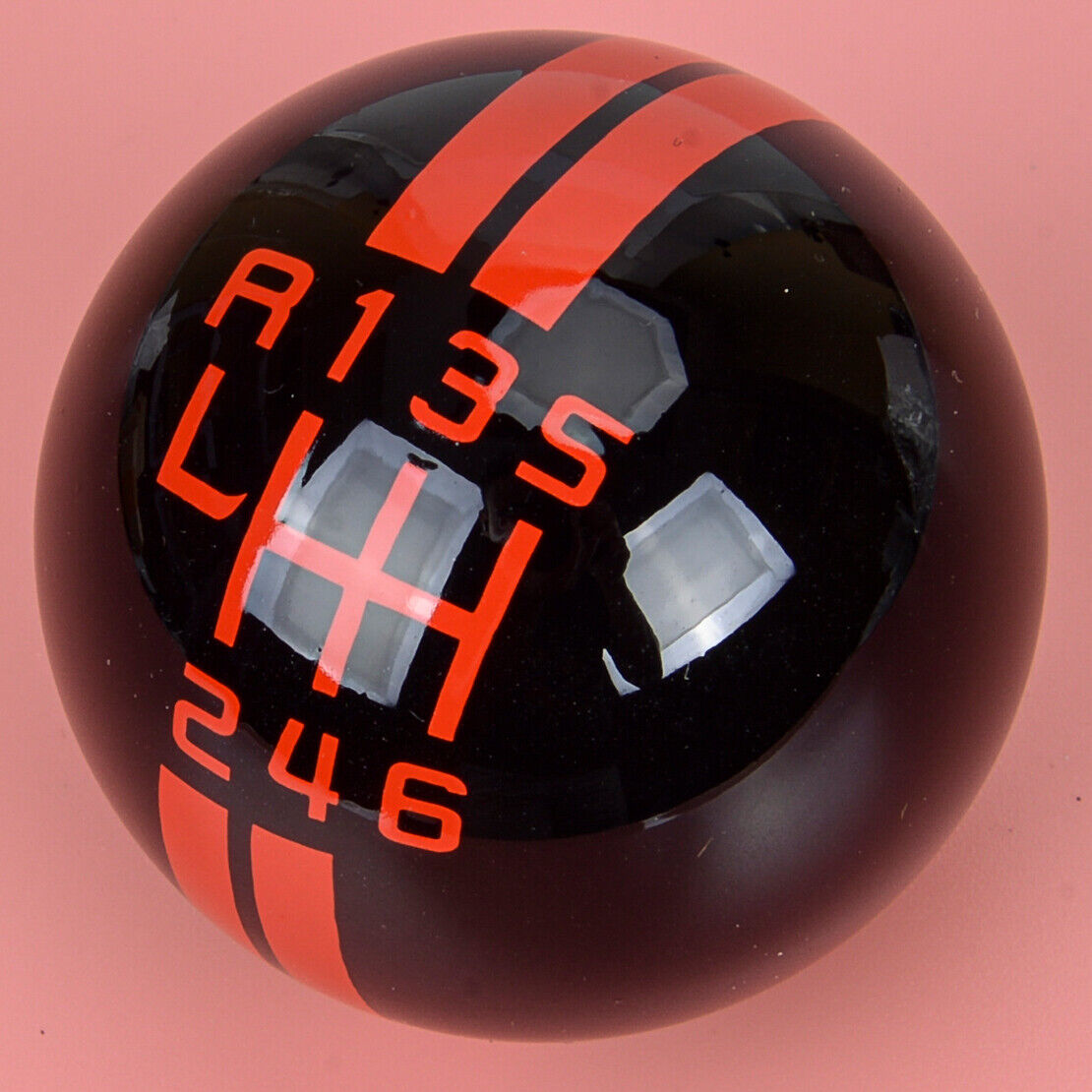 Black & Red 6 Speed Manual Gear Shift Knob Ball Fit For Ford Mustang GT 500