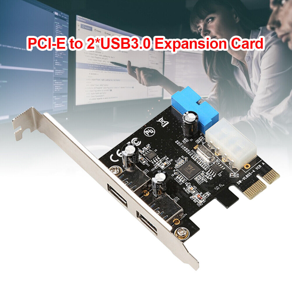 2 Ports USB PCIE Expansion Card PCI Express to USB 3.0 20Pin Hub Adapter