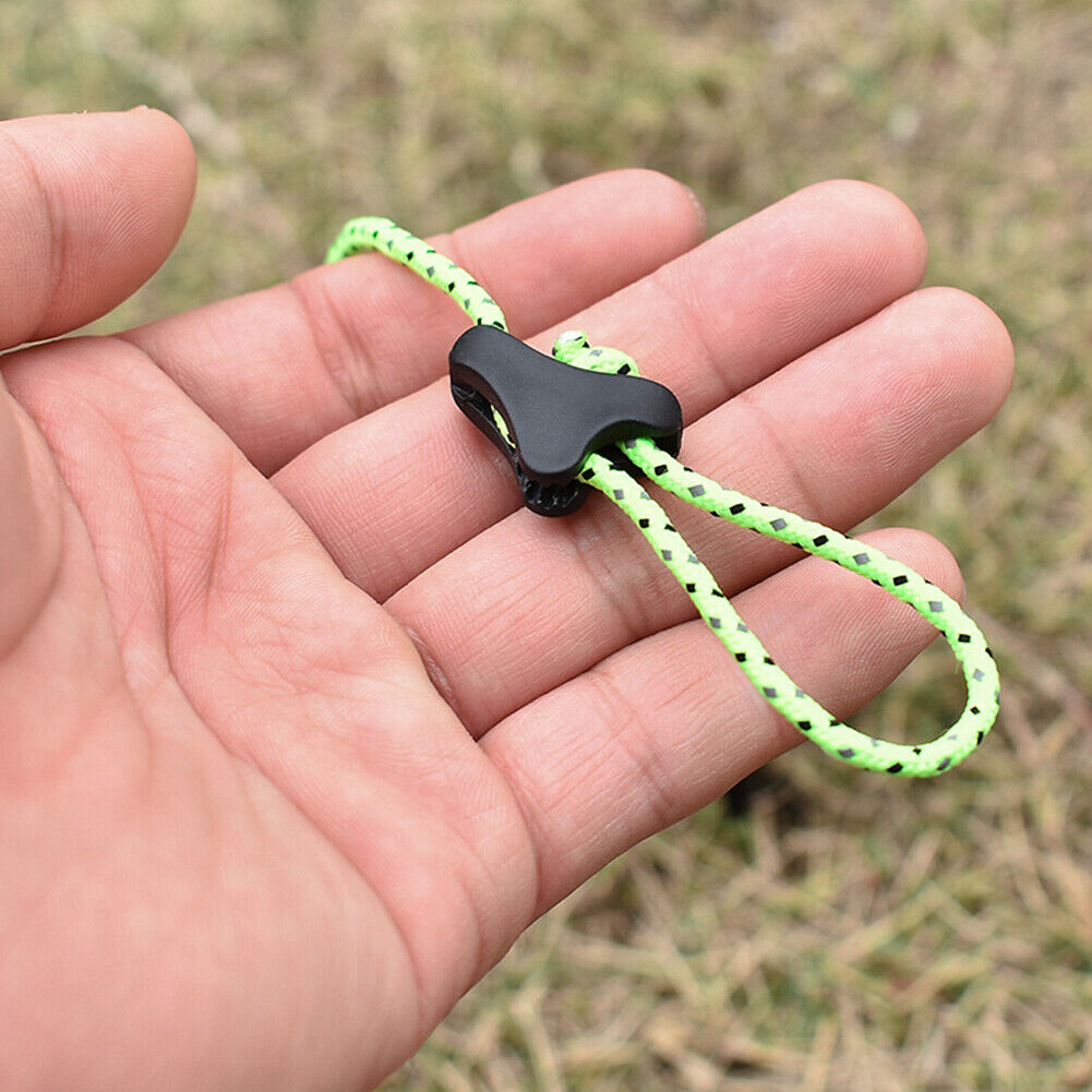 Camping Tent Fastener Rope Buckles Anti Slip Cord Adjuster Tools (10pcs)