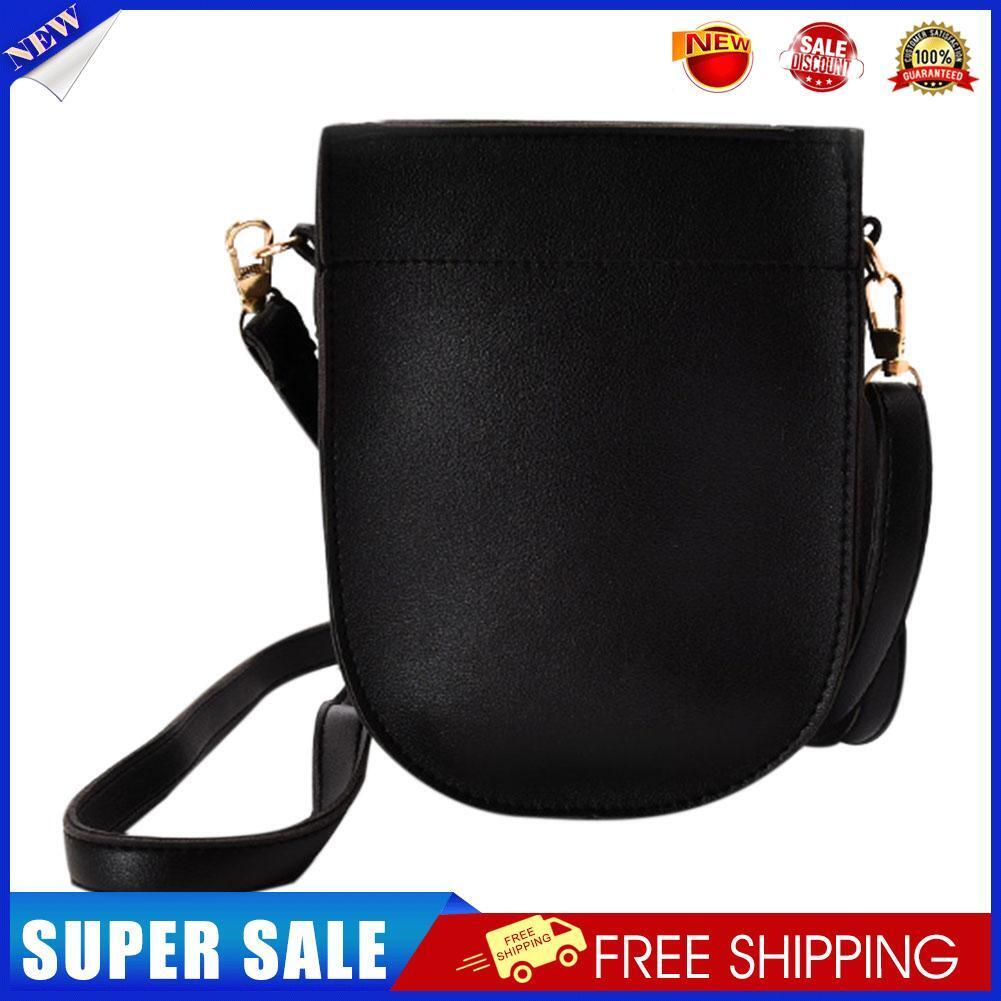 Creative Women PU Leather Mini Phone Bag Shoulder Crossbody Bag(Black)