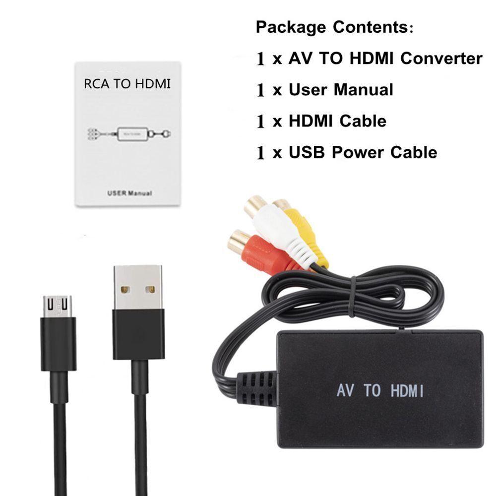 Cables Adapter HDMI to AV Converter HDMI to Video Audio PAL/NTSC RCA to HDMI