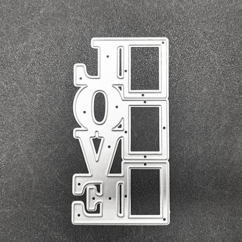 Words Love Square Metal Cutting Dies Stencil Scrapbooking DIY Album Paper Card