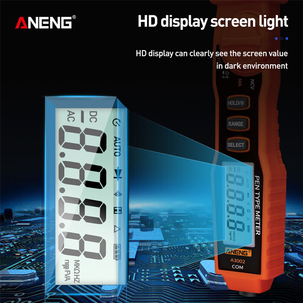 ANENG A3002 Digital Multimeter Non Contact ACV/DCV Electric Handheld Tester