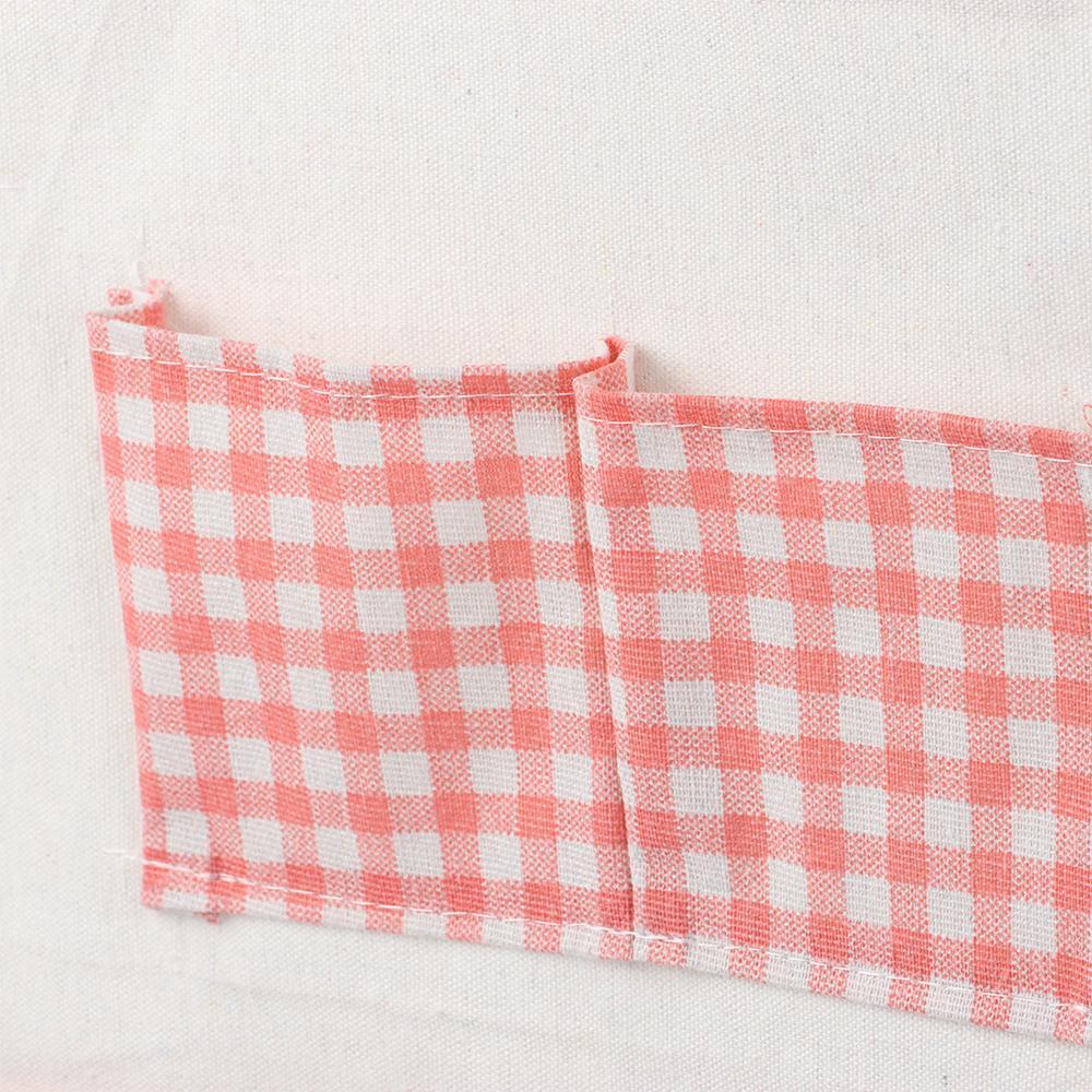 Storage Wall Behind The Door 4 Pockets Storage Bags Pink Grid Hanging Bag