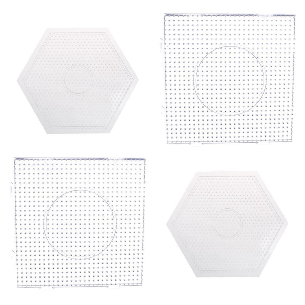 4 Large Hexagonal Clear Fuse Beads Pegboard DIY Kids Crafts