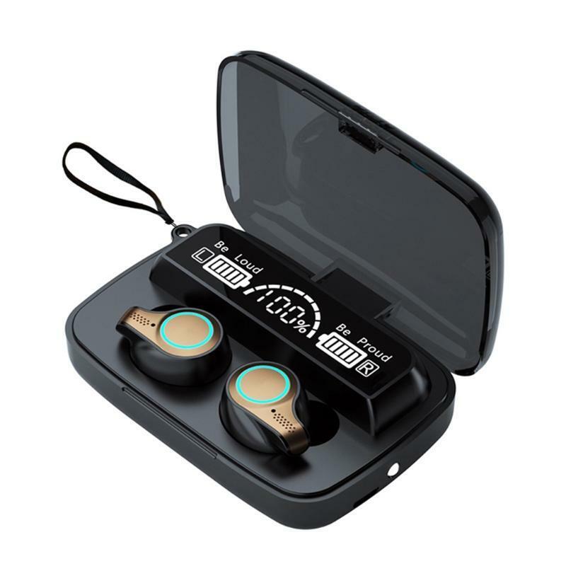 Rechargeable Li-Battery Bluetooth-compatible Earphone LED Display Mirro Screen