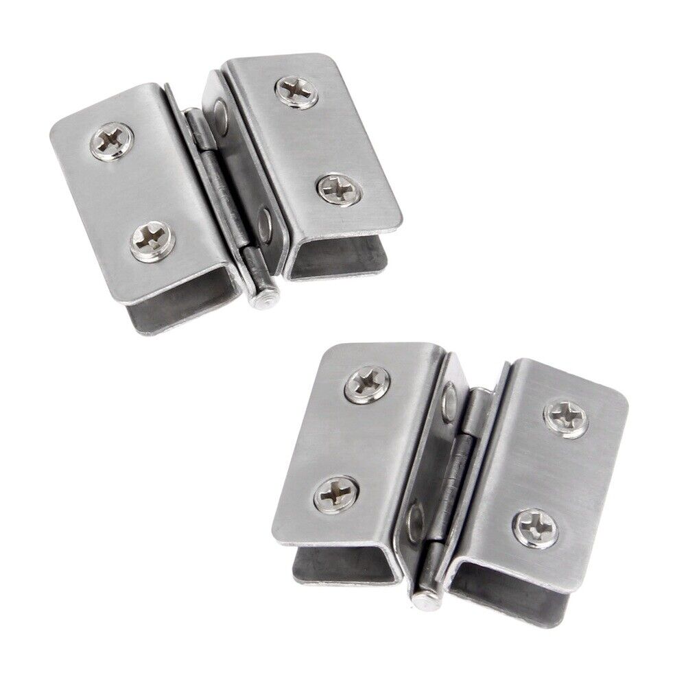 Zinc Alloy Wine Display Cabinet Hinges Bathroom Shower Glass Door Clamp Hinge 2x
