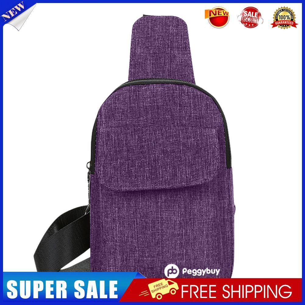 Men/Women Canvas Chest Packs Casual Crossbody Shoulder Sling Bag(Purple)