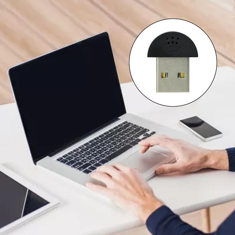 USB Mic Audio Adapter Microphone Portable Studio Speech for Laptop Notebook