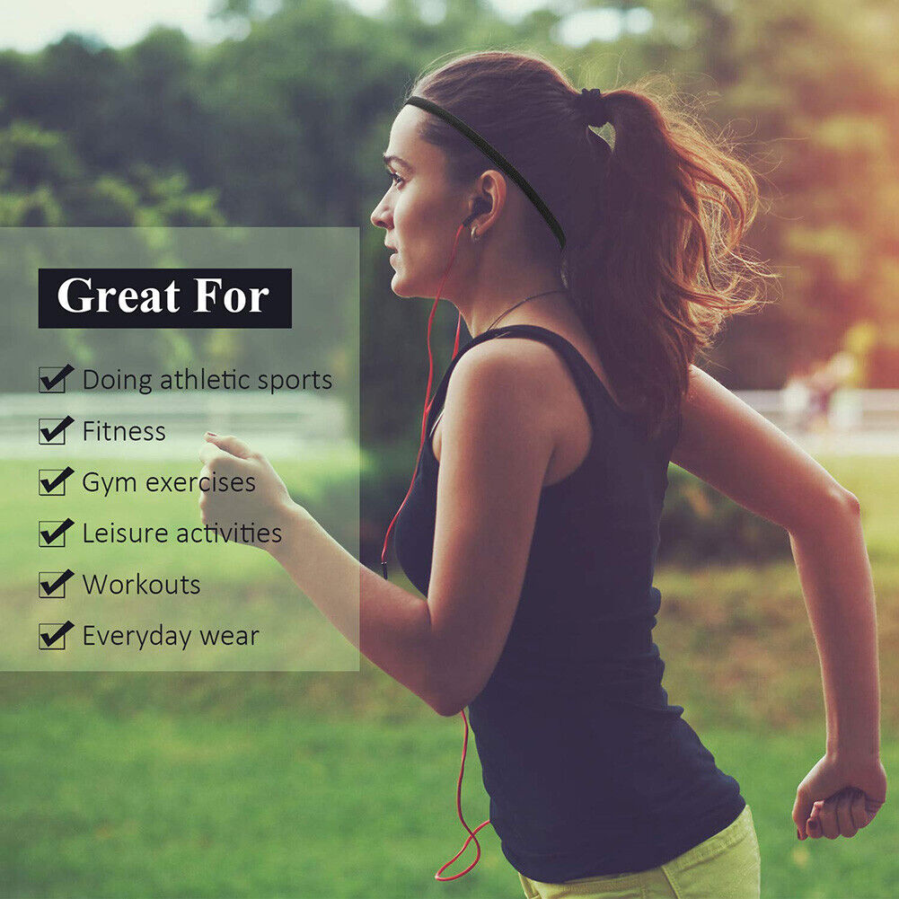 4pcs Non-Slip Elastic Sports Headbands Sweat-absorbing Yoga Woven Hair Band