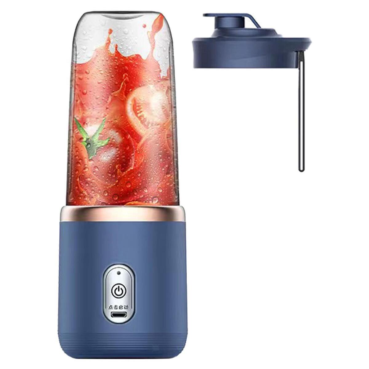 2x 400ml 6  Juicer USB Rechargeable Food Mixer Travel With Cup Lid