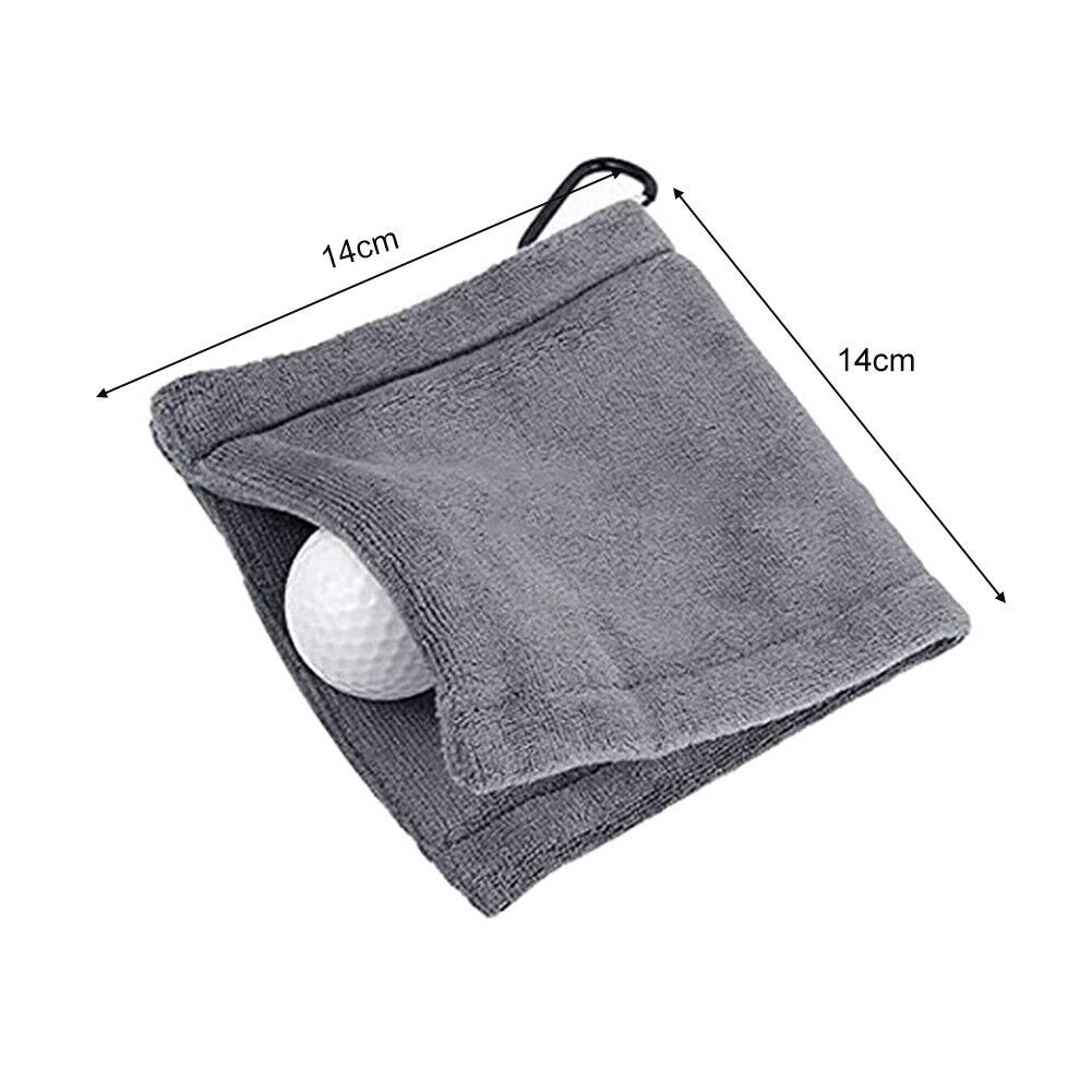 Microfiber Golf Ball Cleaning Towel Golf Club Wiping Cloth Cleaner (Grey)