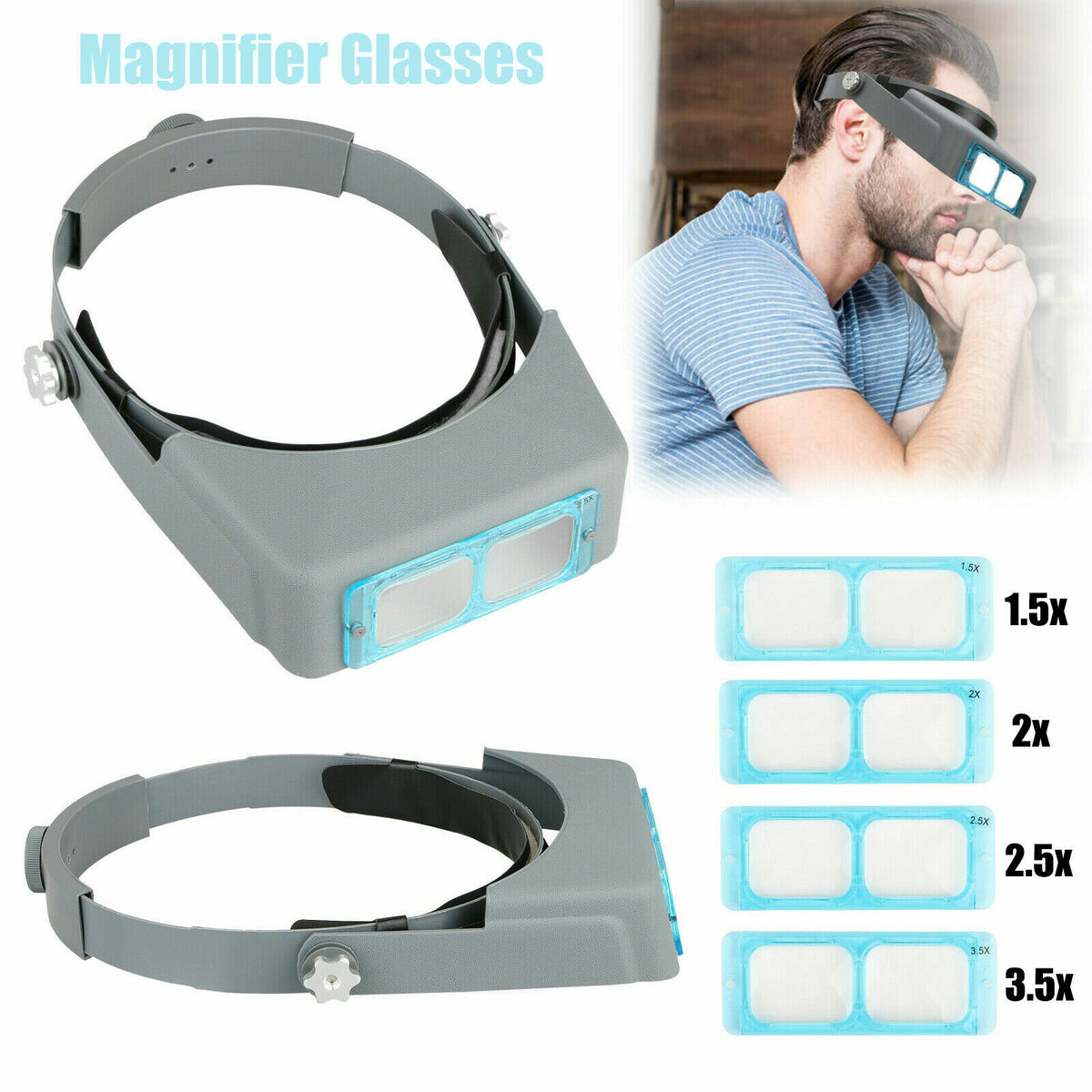 Reading Lens Jewelry Repair Loupe Magnifying Glasses With 4 Lenses Magnifier