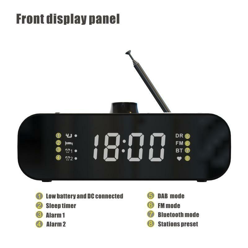 Long-term Use Stereo Loundspeaker Black Color Subwoofer Bedside FM Radio