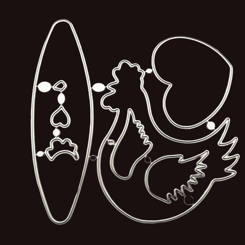 Animal Metal Die Cuts Chicken and Heart Carbon Steel Cutting Dies for Crafts