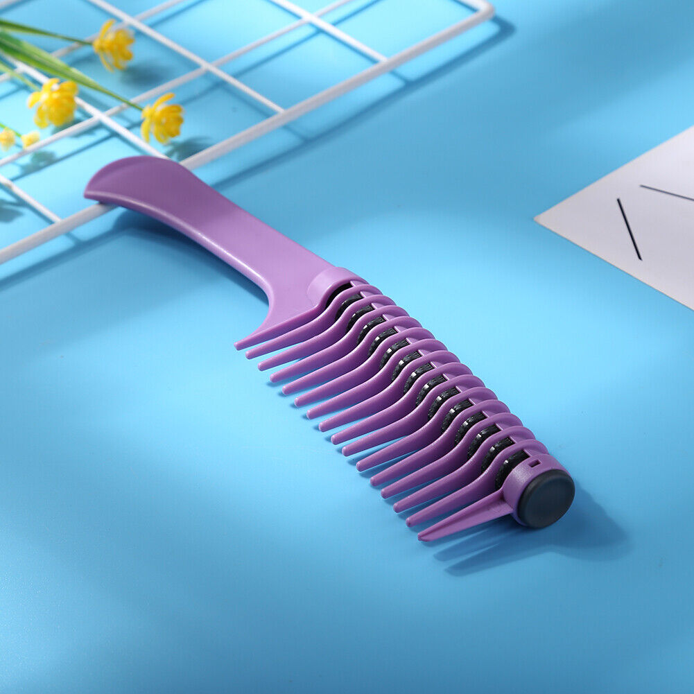 Anti Static Wide Tooth Hair Comb Reduce Hair Loss Curling Brush (Purple)