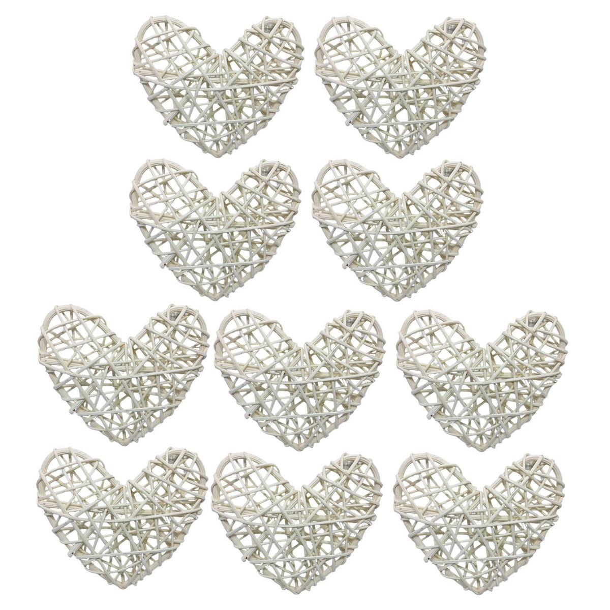 10 Pieces Heart Pendant Ornament  Decorative Rattan Hanging Crafts