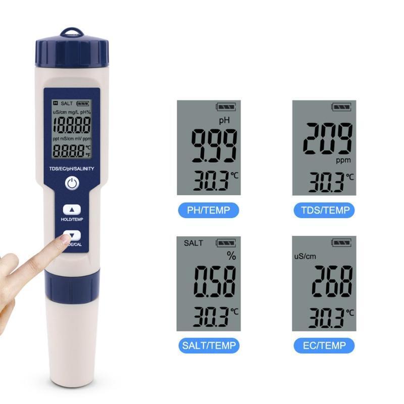 TDS  Meter Digital Water Tester Professional 5 in 1 TDS with Backlight Quality