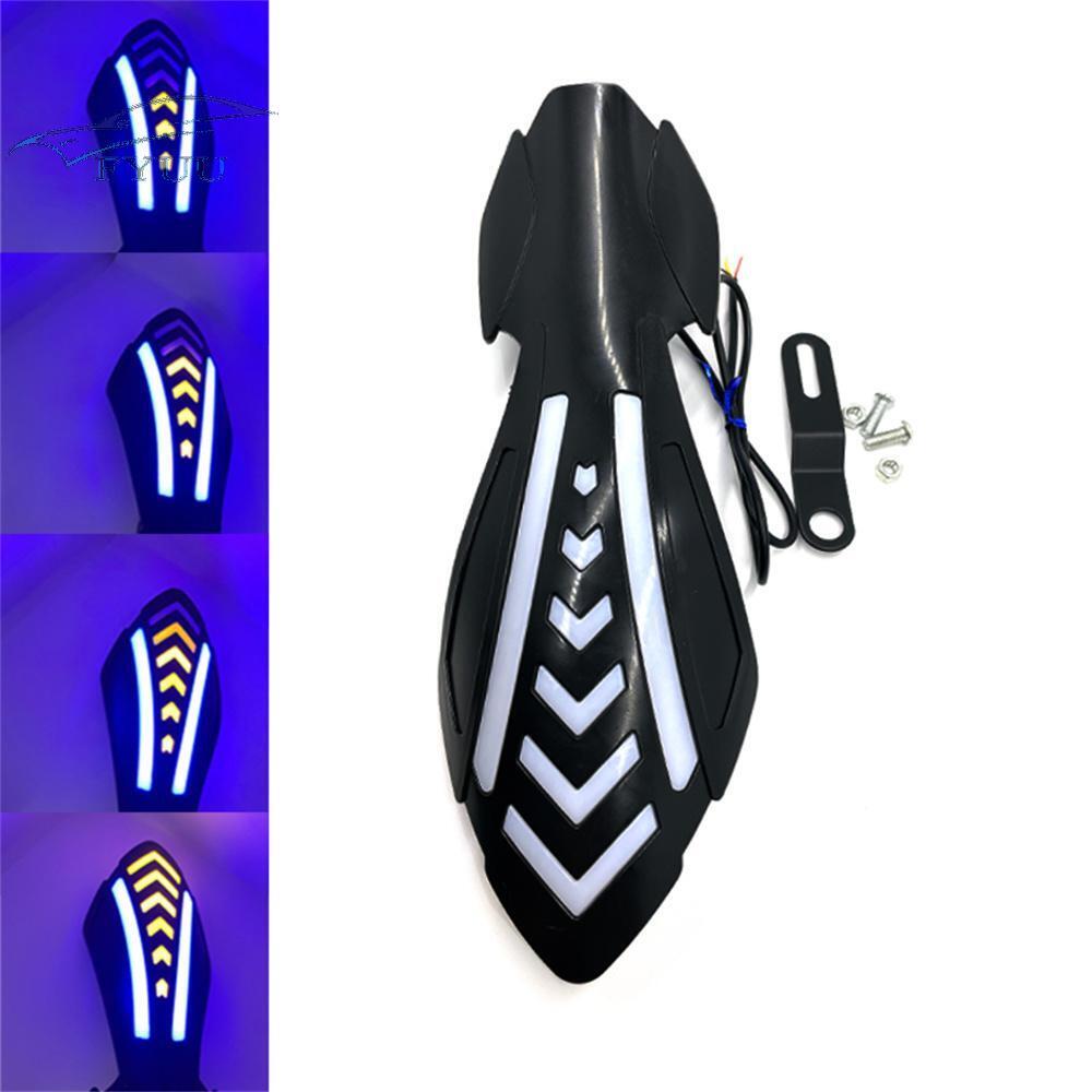 12V Motorcycle Handlebar Guards w/ LED Flowing Turn Signals Lights Waterproof