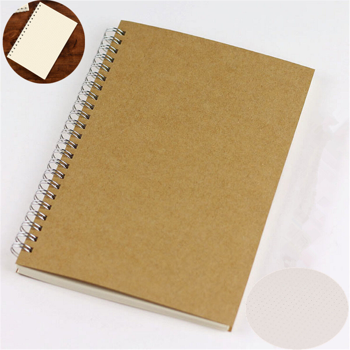 A5 Dot Grid Spiral Journal Diary Bullet Journal Notebook Hardcover Cardboard