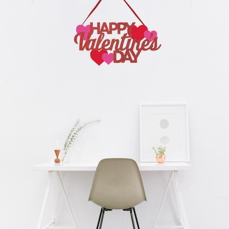 Happy Valentine's Day Sign Valentine's Day Love Heart Pendant Hanging Ornament