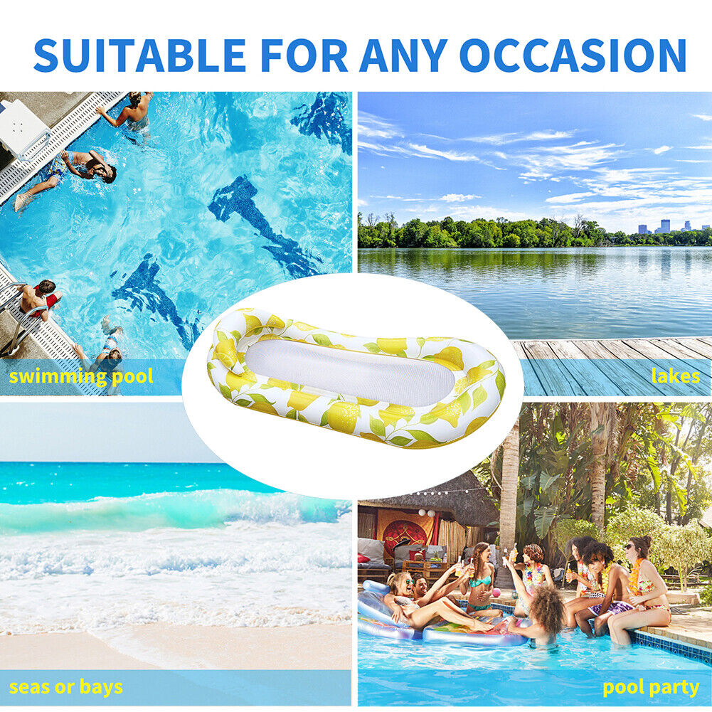Inflatable Pool Lounger Float Hammock Floatie Swimming Pool Tanning Lounge