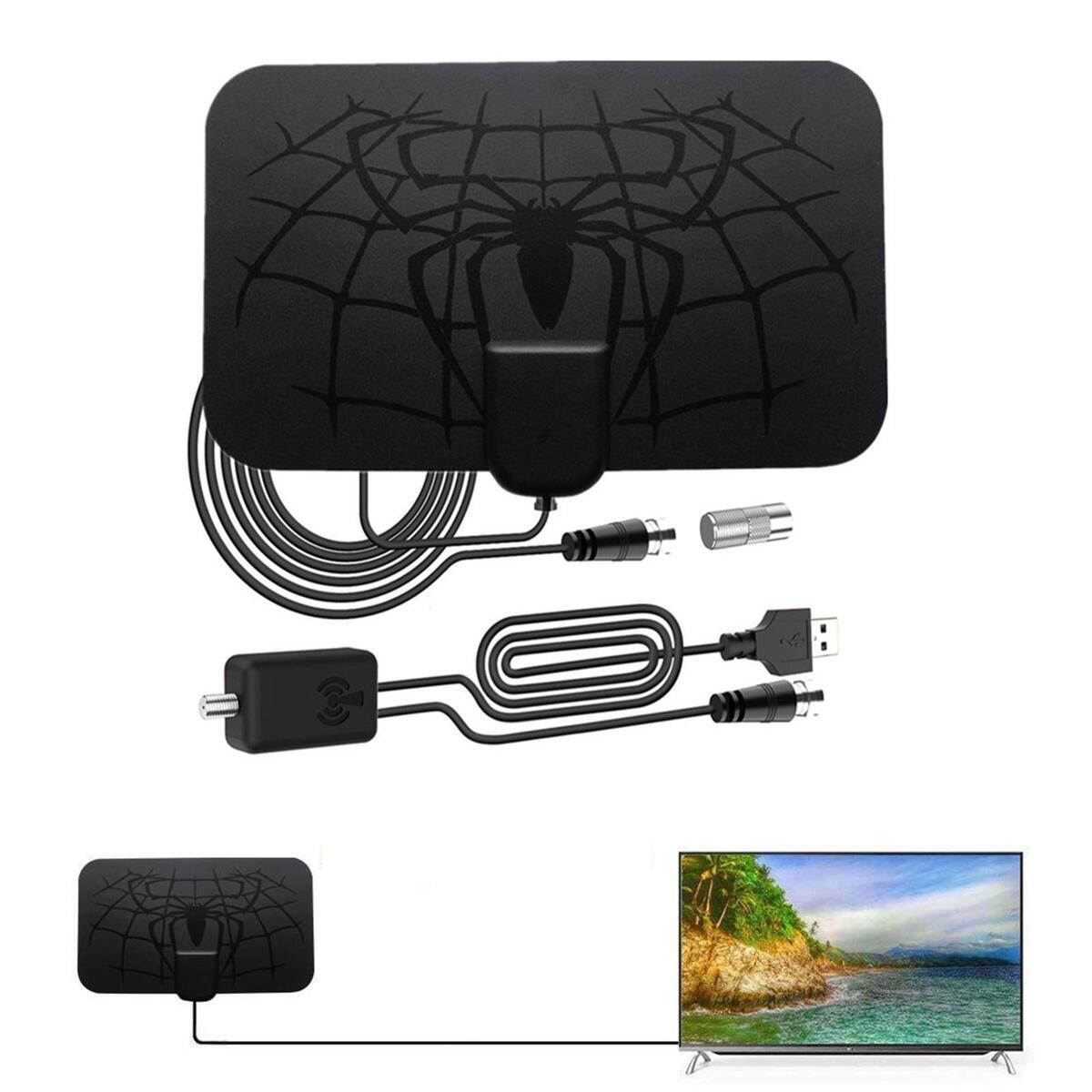 TV Antenna HD 4K Support 720P, 1080i, 1080P / Atsc, Black, with Signal Amp HD