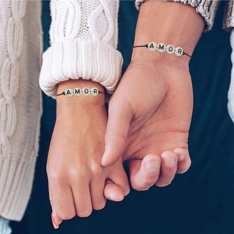 2x Pinky Promise Bracelets Friendship Couple Matching Bracelet Luminous Gift
