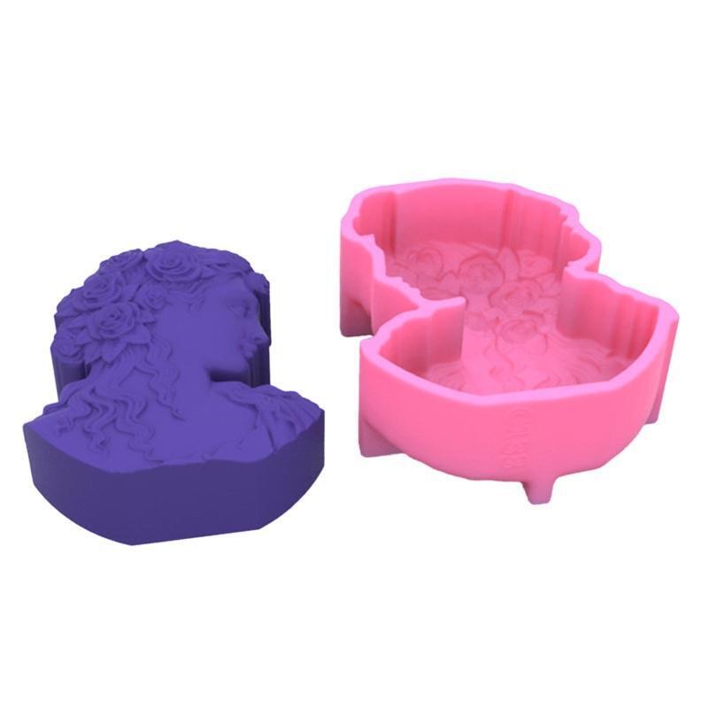 Dame Statue Aromatherapy Gypsum Candle Mold Sculpture Silicone Epoxy Mold