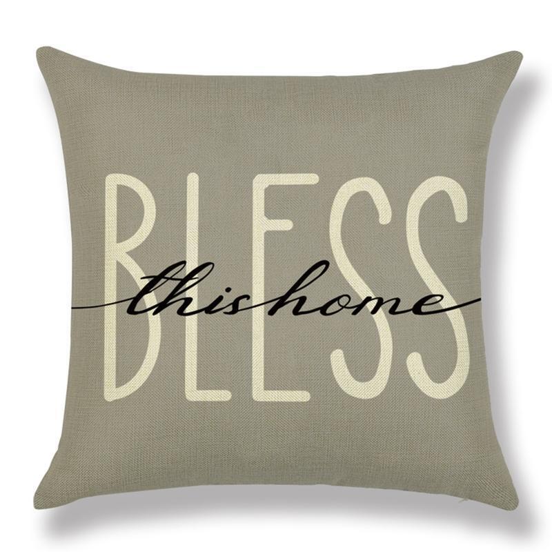 Linen Pillow Covers 4pcs/set Letters Vase Plant Eucalyptus Leaves Pillowcase