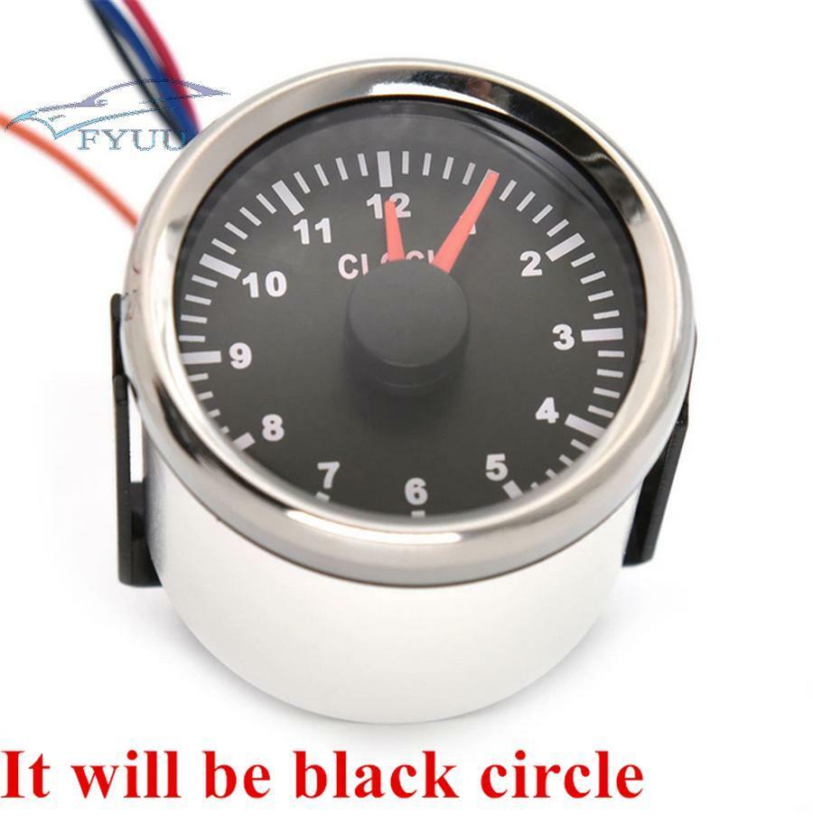 52mm Car Boat Yacht Red Backlight Instrument Hour Meters 0-12 Hours Clock Gauge