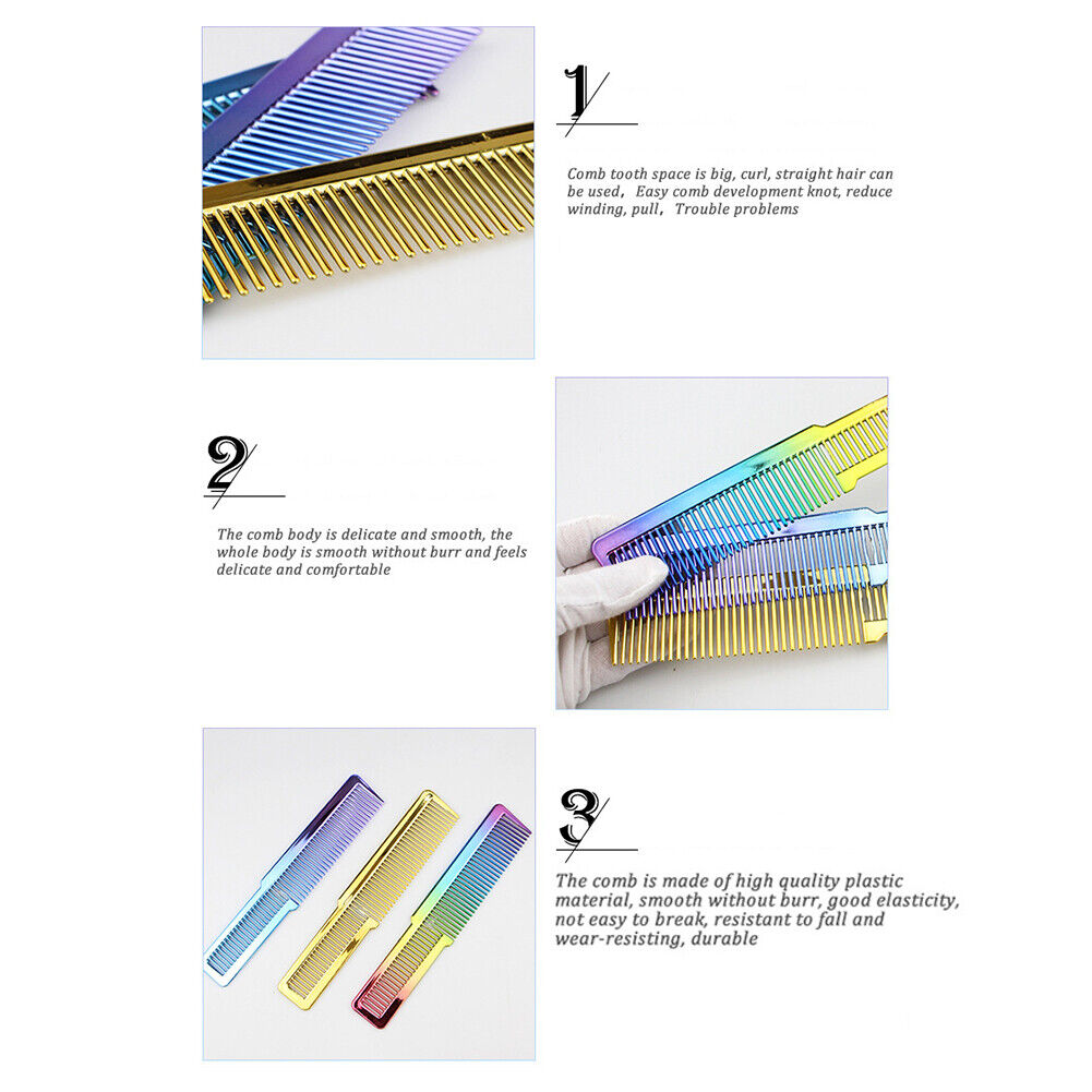 Electroplating Rainbow Comb Clipper Oil Head Hair Styling Comb (Rainbow)