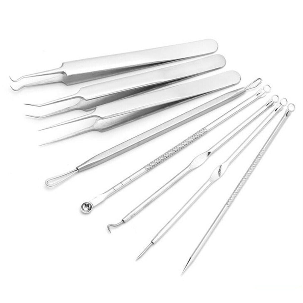 8Pcs Set Blackhead Extractor Tool Remover Pimple Blemish Comedone Kit Acne Clip