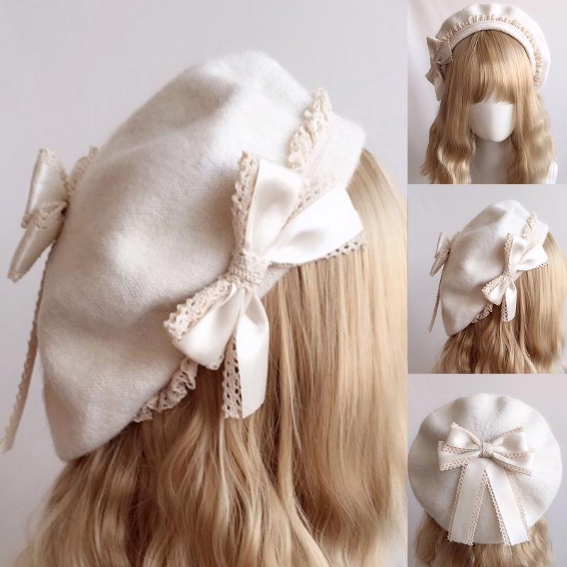 Autumn Hat Windproof Thick Berets French Style Artist Beret Girl Keep Warm