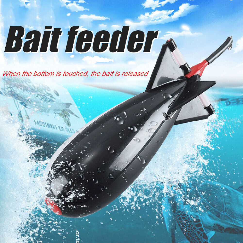Carp Fishing Rockets Feeders Float Bait Lure Holder Tool (Black+White S)