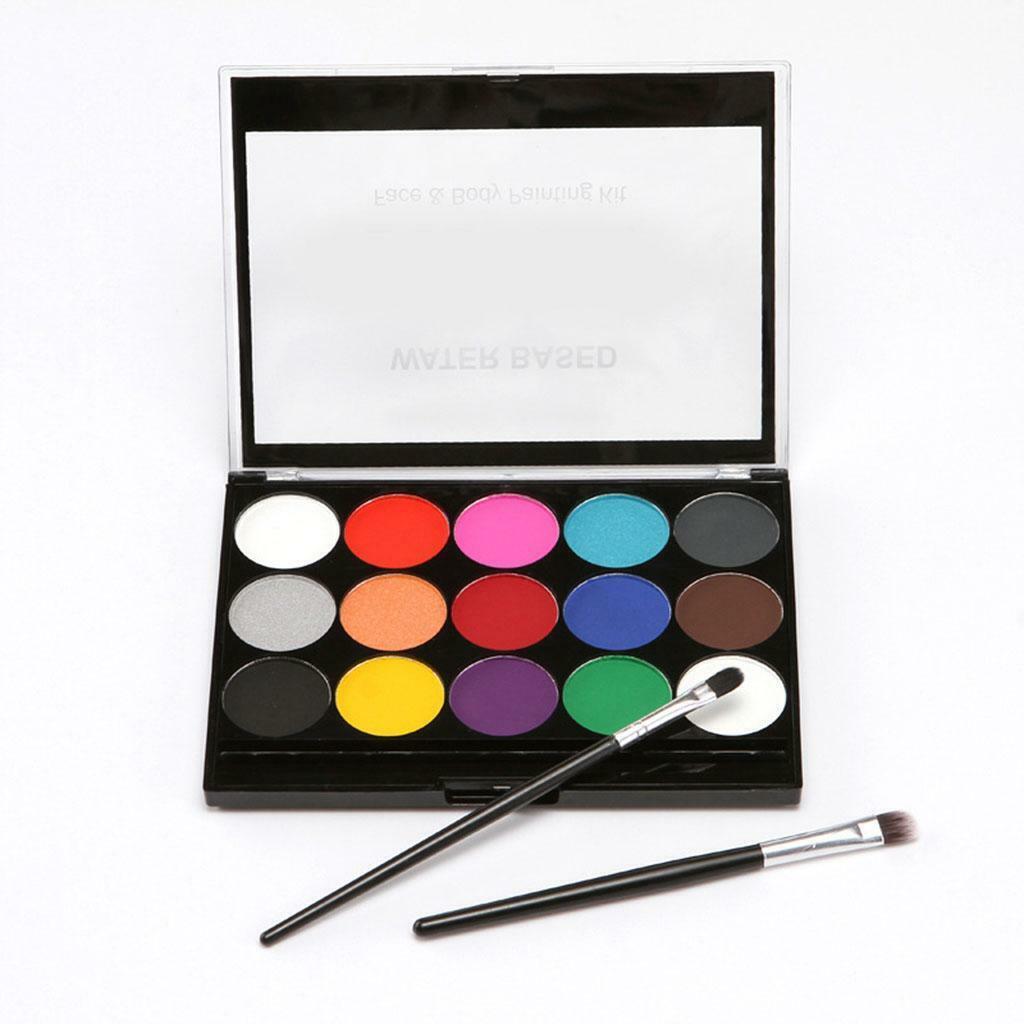 Face & Body Painting Pressed Powder Palettes Set 15 Colours Make Up Kit