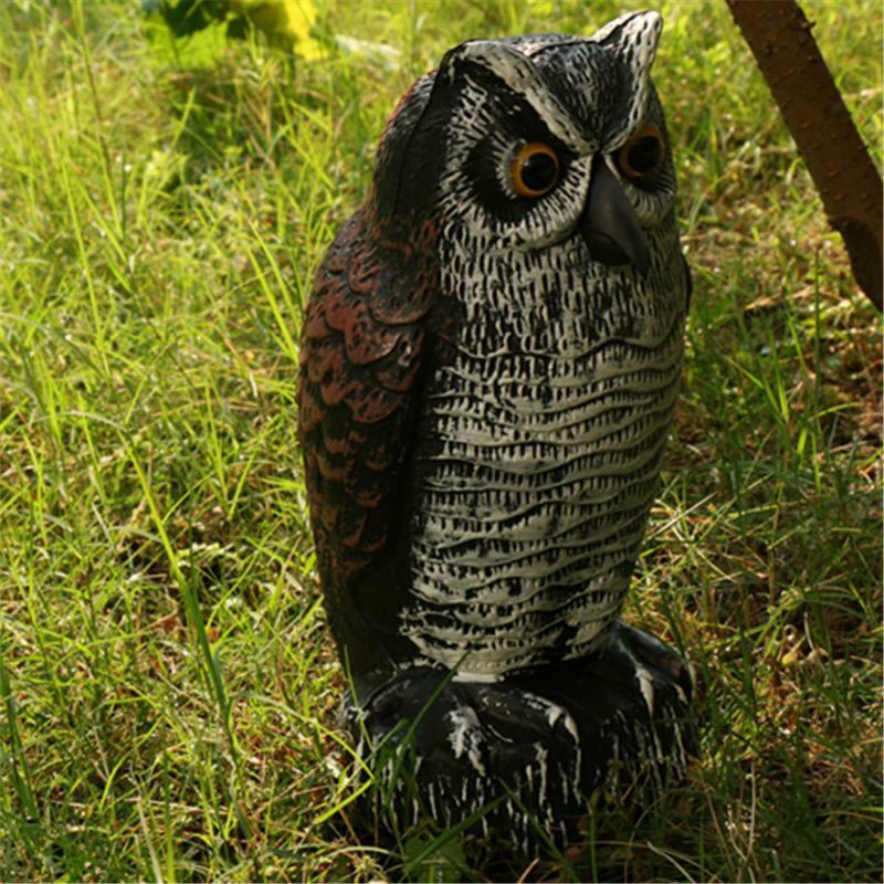 Large Owl Falcon Decoy Statue Yard Garden Crow Scarecrow Outdoor Deterrent