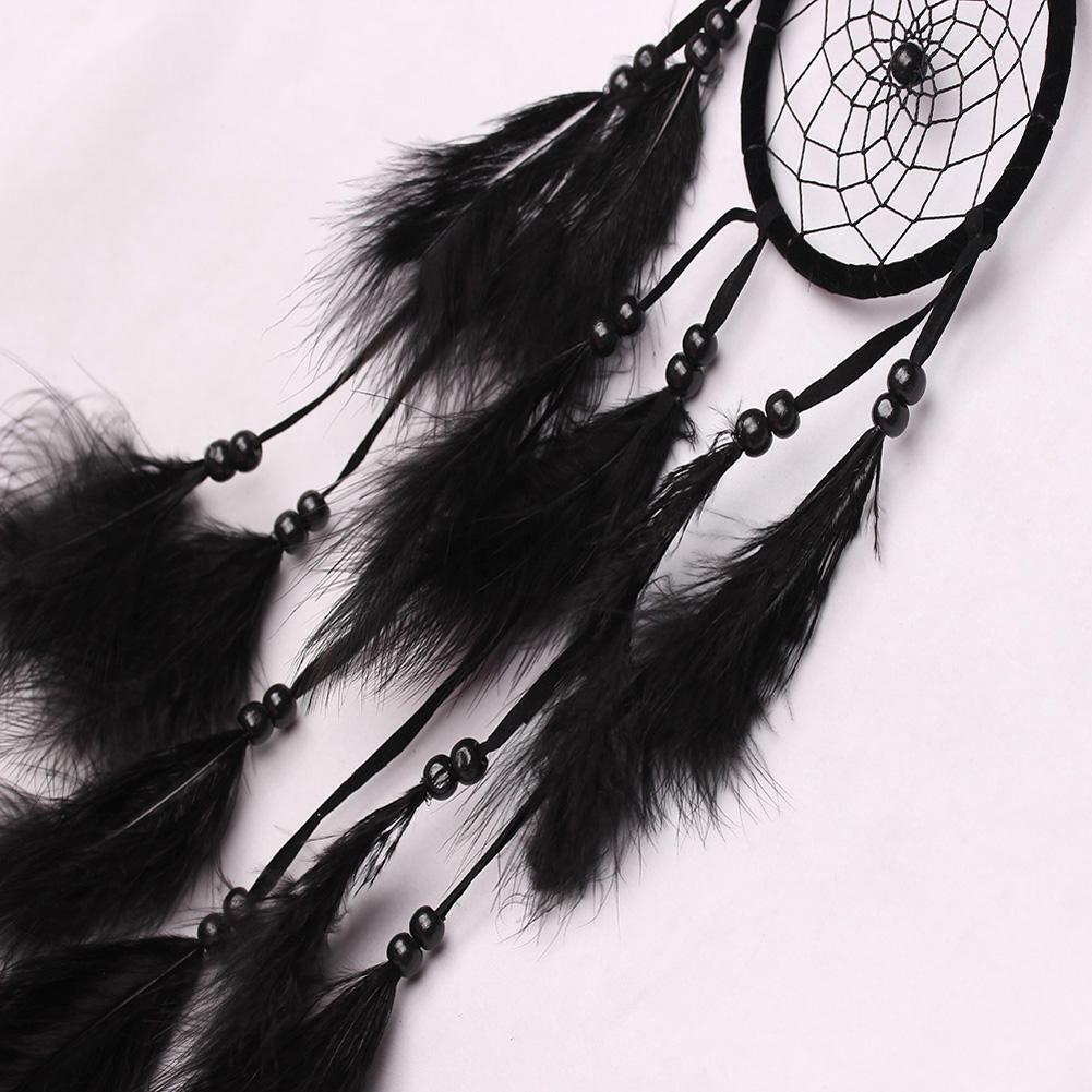 Bead Dream Catcher Black Feather Crafts Handmade Home Hanging Gifts