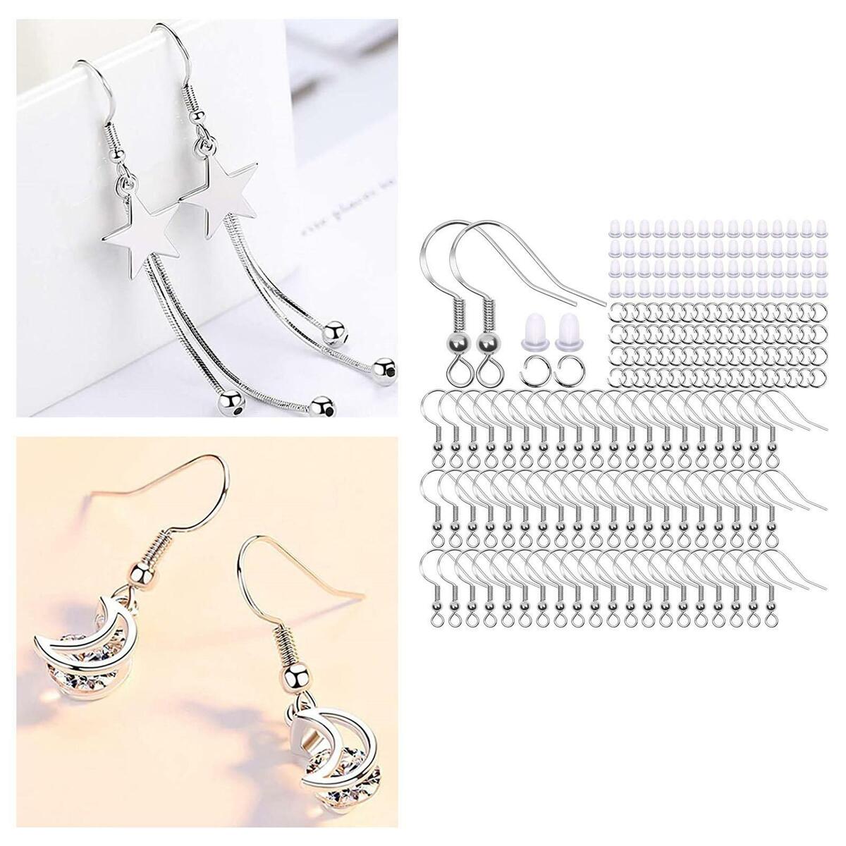Earrings Hooks Set Jump Rings 150Pieces  Earring Backs Handmade