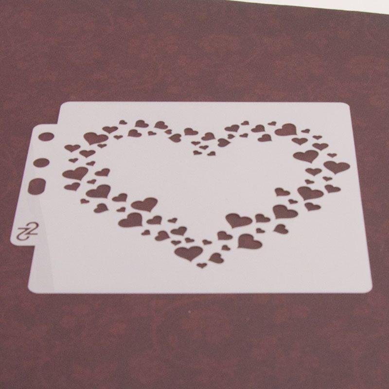 Heart Painting Stencil Template Scrapbooking Embossing Stamping Album Crafts